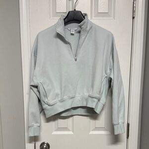 Athleta Light Gray Quarter-Zip Sweatshirt